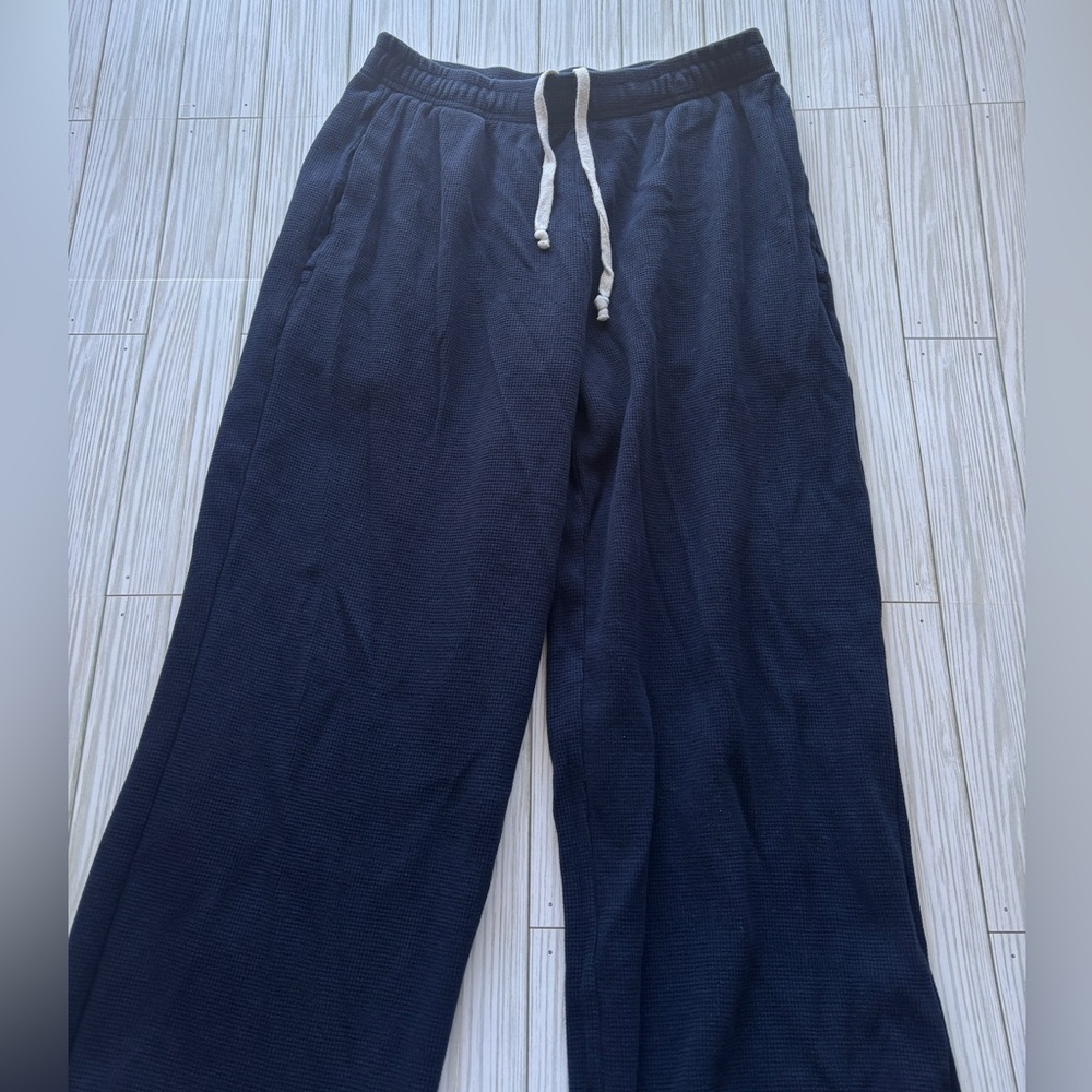 Brandy Melville Navy Waffle Sweatpants